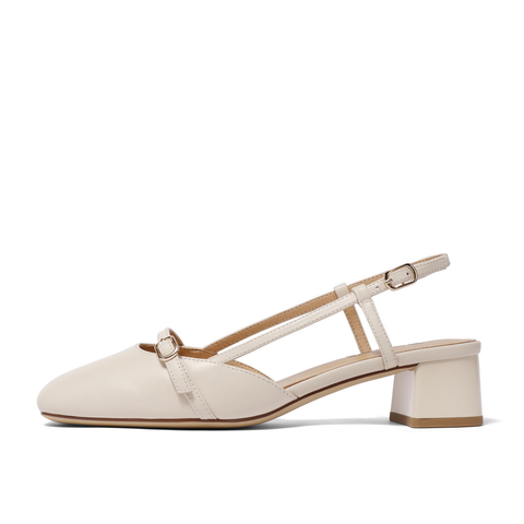 百丽方头时尚包头凉鞋女24夏新商场同款真皮优雅凉鞋BWK38BH4