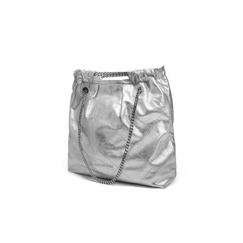 百丽包包女2024夏季新款牛皮褶皱油蜡大号垃圾袋托特包X6912BX4