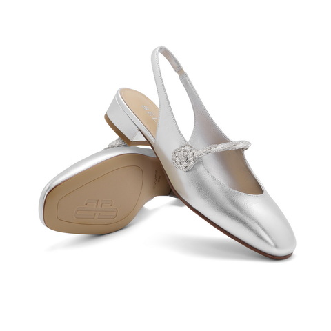 百丽时尚包头凉鞋女24夏新真皮满钻一字带后空凉鞋BR439BH4