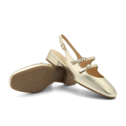 百丽时尚双扣带包头凉鞋女24夏新商场同款真皮平跟凉鞋BR4B1BH4