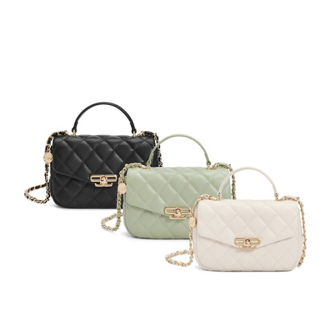 百丽包包女2024夏商场同款菱格小香风单肩斜挎手提绗缝包X6934BX4