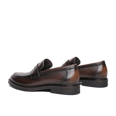 百丽通勤商务鞋男士2024春新牛皮革套脚婚鞋正装乐福皮鞋A1376AM4