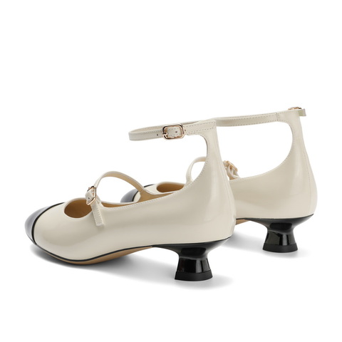 百丽小香风玛丽珍鞋女24春新商场同款猫跟一字扣带单鞋3CA11AQ4