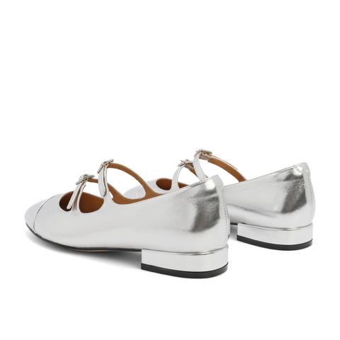 百丽双条带玛丽珍鞋女24春新真皮简约秀气平跟单鞋B1837AQ4