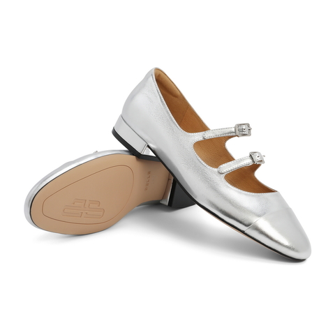 百丽双条带玛丽珍鞋女24春新真皮简约秀气平跟单鞋B1837AQ4