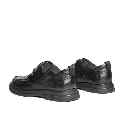 百丽办公商务皮鞋男2023秋新牛皮革休闲舒适系带爸爸鞋A1184CM3