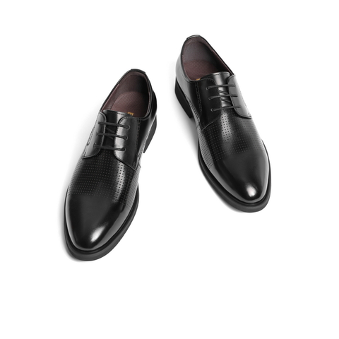 百丽擦色正装皮鞋男2023春新牛皮革商务德比鞋A1095AM3