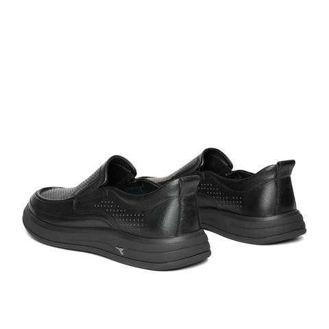 百丽打孔透气休闲鞋男鞋2024夏新牛皮革舒适套脚商务皮鞋A1533BM4