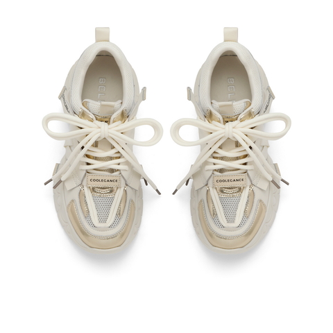 百丽复古撞色休闲鞋女2024夏新厚底增高户外运动风老爹鞋B1859BM4