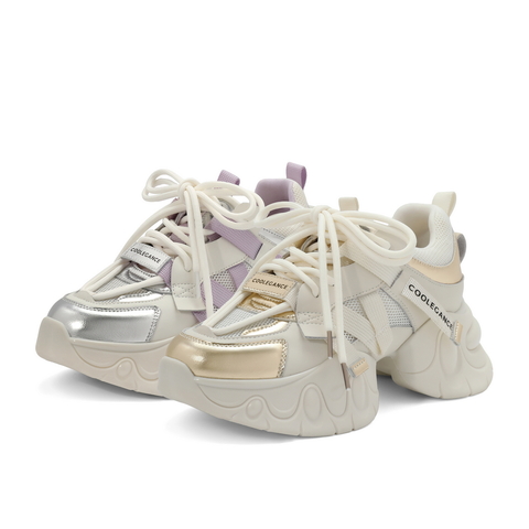 百丽复古撞色休闲鞋女2024夏新厚底增高户外运动风老爹鞋B1859BM4