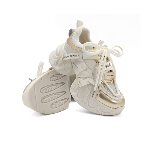 百丽复古撞色休闲鞋女2024夏新厚底增高户外运动风老爹鞋B1859BM4