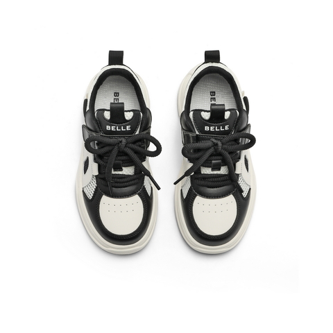 百丽撞色板鞋女童24夏新商场同款熊猫百搭休闲鞋V0080B84