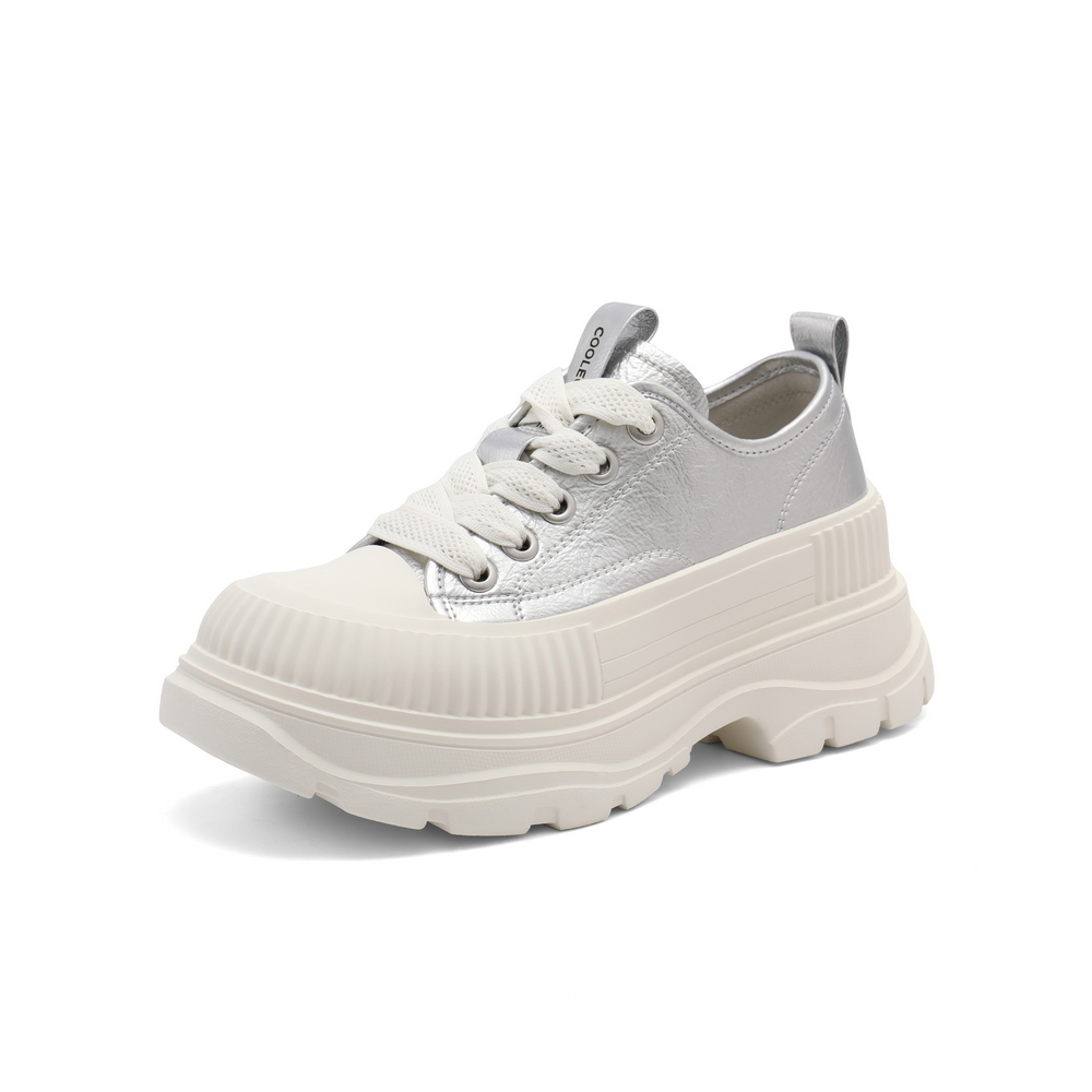 百丽厚底百搭小白鞋女2024秋舒适休闲简约鞋B2036CM4