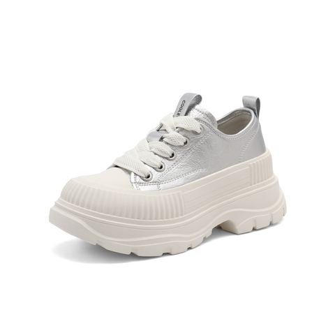 百丽厚底百搭小白鞋女2024秋舒适休闲简约鞋B2036CM4