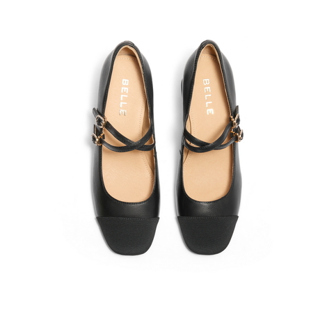 百丽小香风玛丽珍鞋女2024秋商场同款优雅粗跟通勤单鞋B5P1DCQ4