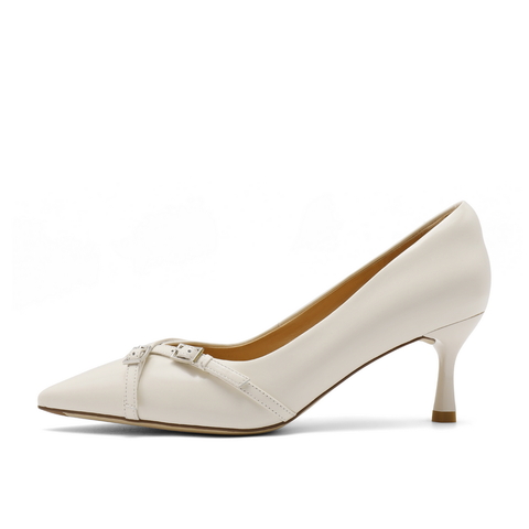 百丽时尚尖头细高跟单鞋2024秋商场同款真皮交叉细带单鞋B5B1DCQ4