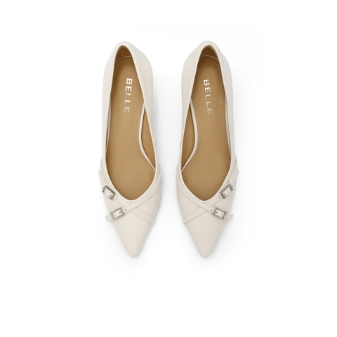 百丽时尚尖头细高跟单鞋2024秋商场同款真皮交叉细带单鞋B5B1DCQ4