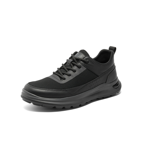 百丽简约透气休闲鞋男鞋2024夏新轻盈厚底户外跑步运动鞋A1634BM4