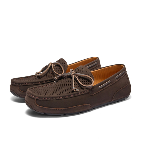 百丽一脚蹬豆豆鞋男鞋2024夏新羊皮革网孔透气舒适休闲鞋A1651BM4