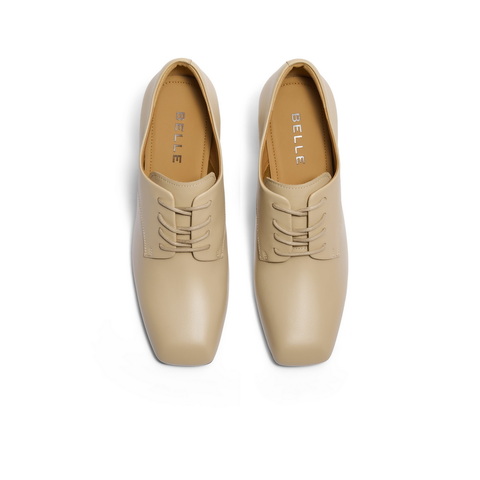 百丽休闲粗高跟单鞋女2024秋商场同款真皮新款简约单鞋3DFB1CM4