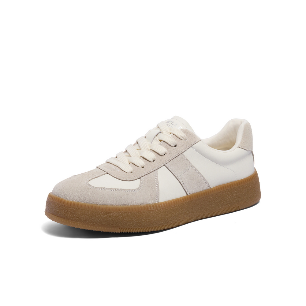 百丽潮搭休闲小白鞋男鞋2024秋新复古运动德训鞋撞色板鞋A1703CM4