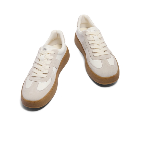 百丽潮搭休闲小白鞋男鞋2024秋新复古运动德训鞋撞色板鞋A1703CM4