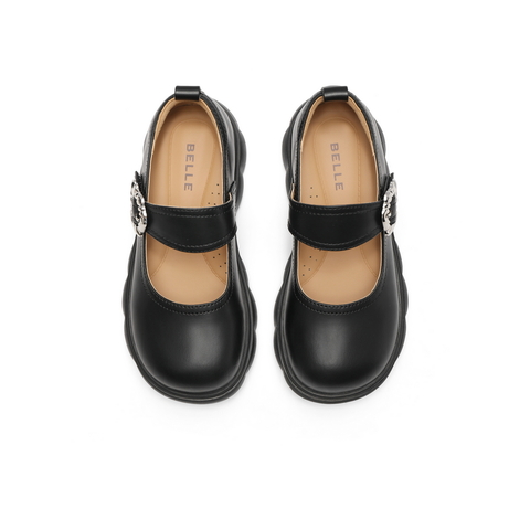 百丽浅口玛丽珍童鞋女2024秋季新款商场同款英伦风小皮鞋A5305C84