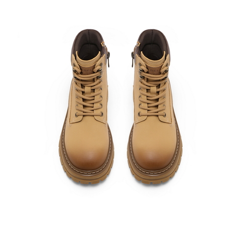 百丽复古厚底工装靴女2024冬新商场同款户外休闲大黄短靴B9R1DDD4