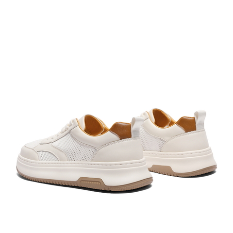 百丽时尚百搭小白鞋男2024夏新轻便厚底网面透气休闲板鞋8LQ01BM4