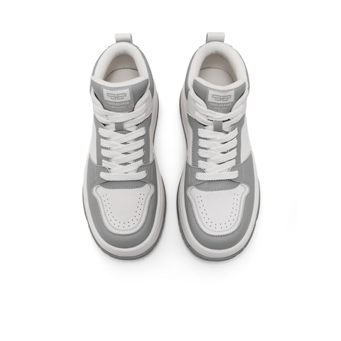 百丽时尚撞色板鞋女2024秋新厚底高帮休闲鞋B2092CM4