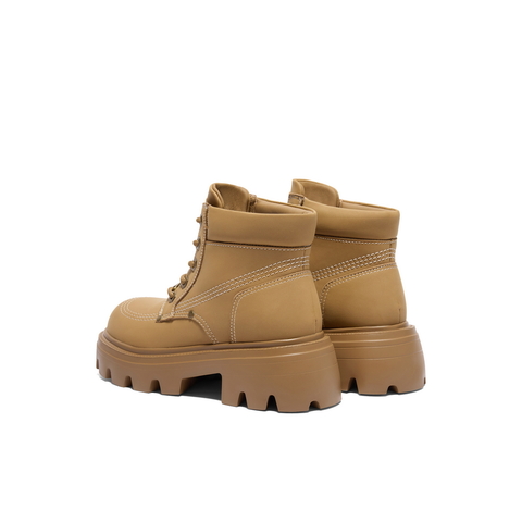 百丽厚底增高工装靴女2024冬新商场同款户外徒步短靴B5A1DDD4