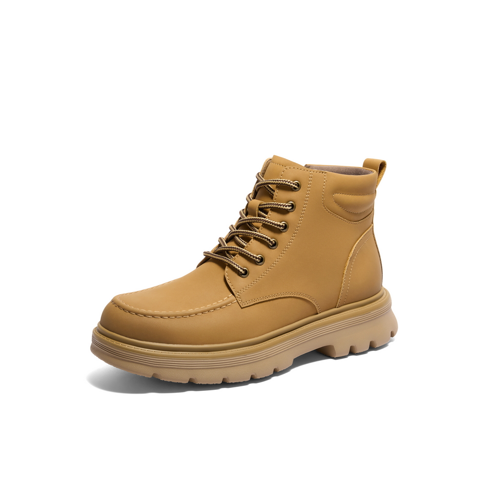 百丽户外登山工装靴男靴2024冬新厚底休闲短靴大黄靴D3W40DD4