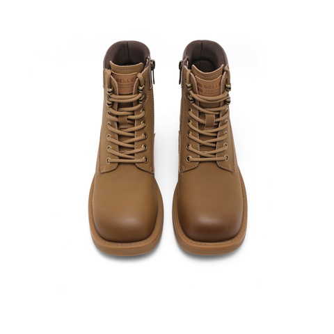 百丽厚底时尚工装靴女2024冬新商场同款复古休闲短靴B9Q1DDD4