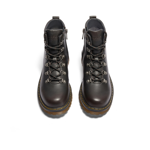 百丽厚底增高马丁靴女2024冬新商场同款真皮复古短靴BCX44DD4