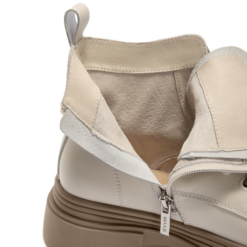 百丽舒适系带马丁靴女2024冬新商场同款真皮短筒靴B9T1DDD4