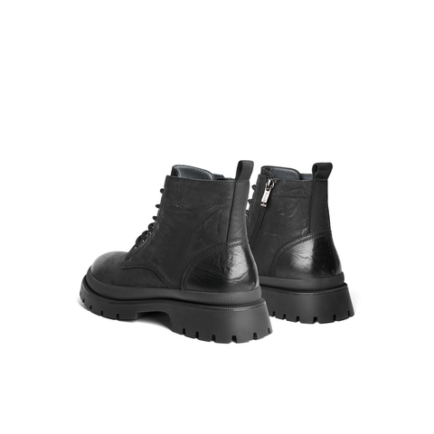 百丽潮搭休闲靴男2024冬新商场同款牛皮革户外马丁靴8NB01DD4