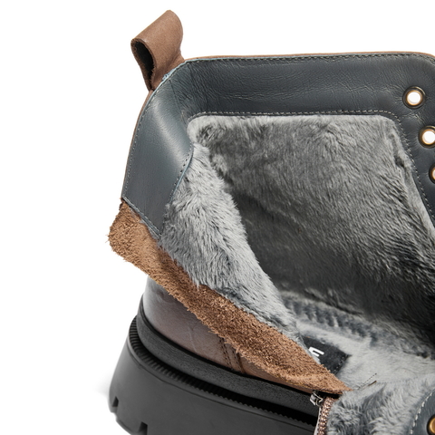 百丽潮搭休闲靴男2024冬新商场同款牛皮革户外马丁靴8NB01DD4