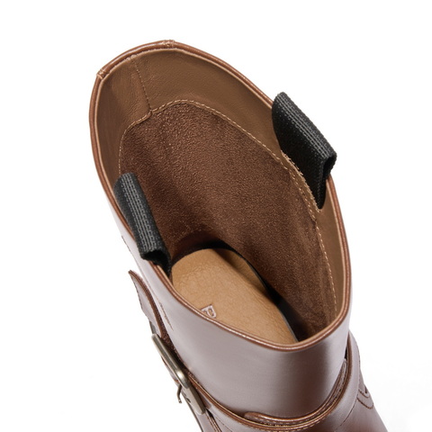 百丽时尚百搭休闲靴女2024冬新舒适显瘦短靴B2172DZ4