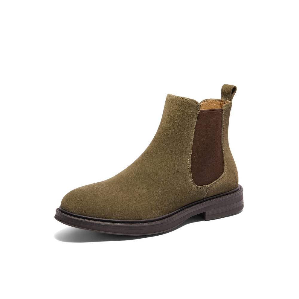 百丽户外潮搭休闲靴男靴2024冬新英伦风短靴切尔西靴加绒A1691DD4