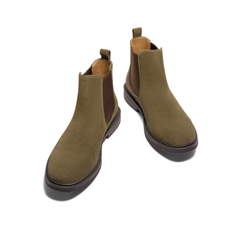 百丽户外潮搭休闲靴男靴2024冬新英伦风短靴切尔西靴加绒A1691DD4