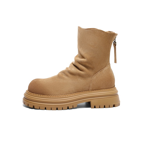 百丽时尚复古休闲靴女2024冬季新款商场同款显瘦短筒靴D1Y1DDZ4