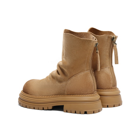 百丽时尚复古休闲靴女2024冬季新款商场同款显瘦短筒靴D1Y1DDZ4