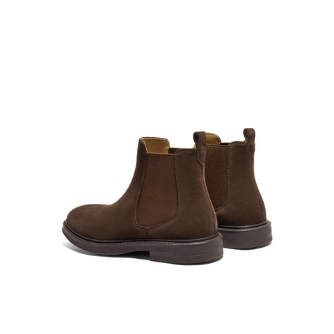 百丽户外潮搭休闲靴男靴2024冬新英伦风短靴切尔西靴加绒A1691DD4