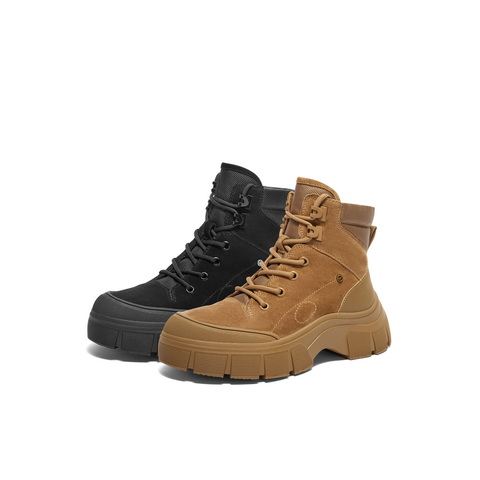 百丽增高厚底工装靴女2024冬新商场同款真皮户外徒步短靴B8S1DDD4