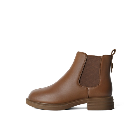 百丽舒适切尔西靴女2024冬新商场同款真皮时尚靴B7D1DDD4