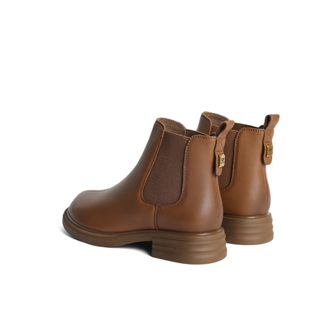 百丽舒适切尔西靴女2024冬新商场同款真皮时尚靴B7D1DDD4