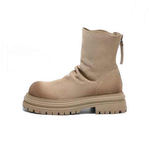 百丽时尚复古休闲靴女2024冬季新款商场同款显瘦短筒靴D1Y1DDZ4