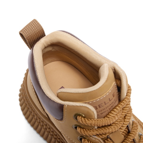 百丽增高厚底高帮板鞋女2024冬新商场同款休闲鞋B9P1DDM4