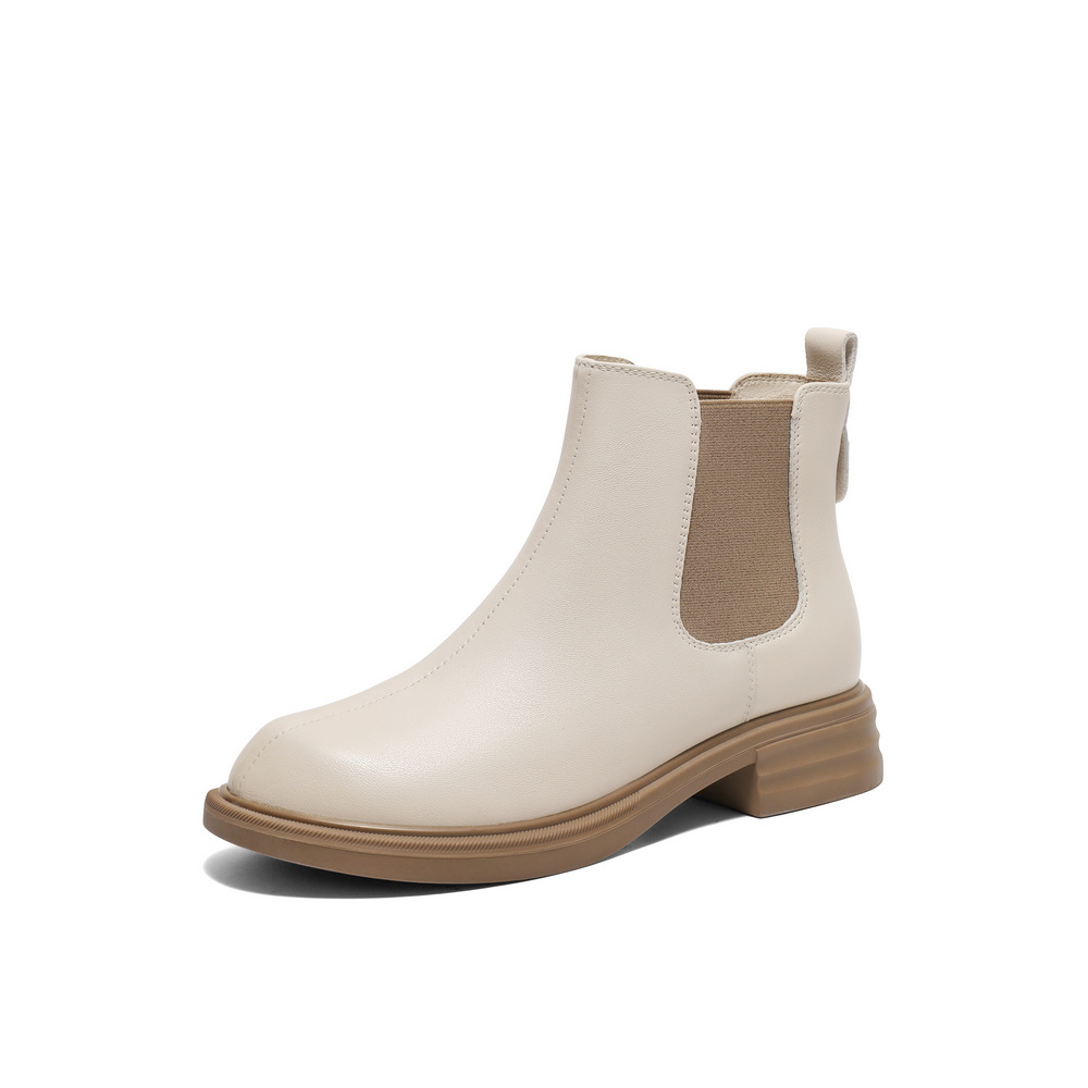 百丽舒适切尔西靴女2024冬新商场同款真皮时尚靴B7D1DDD4