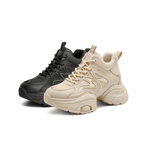 百丽增高厚底高帮老爹鞋女2024冬新商场同款百搭板鞋B9K1DDM4